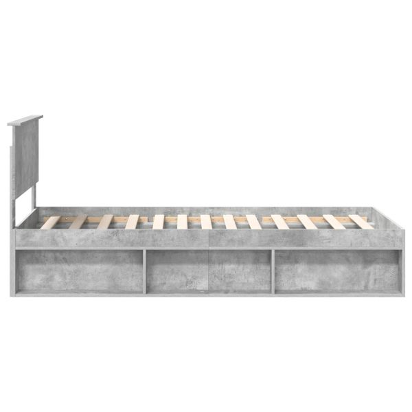 Рамка за легло с таблото Бетон 90 x 200 cm Солидно борово дърво