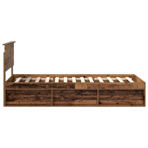 Рамка за легло Старо дърво 90 x 190 cm Солидно борово дърво