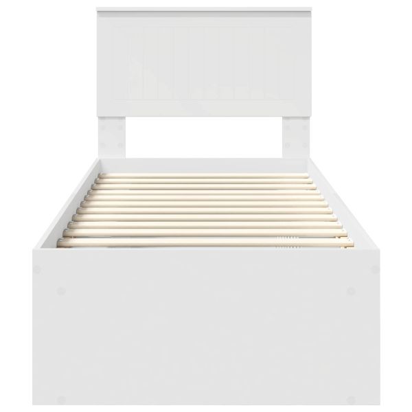 Рамка за легло с таблото Бяло 75 x 190 cm Солидно борово дърво