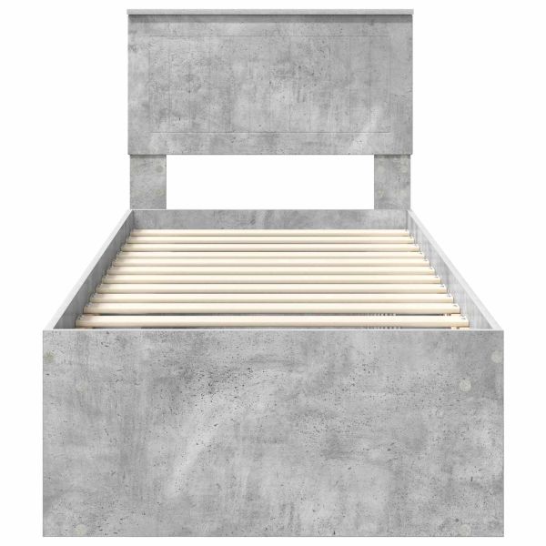 Рамка за легло Бетоново сиво 75 x 190 cm Солидно борово дърво