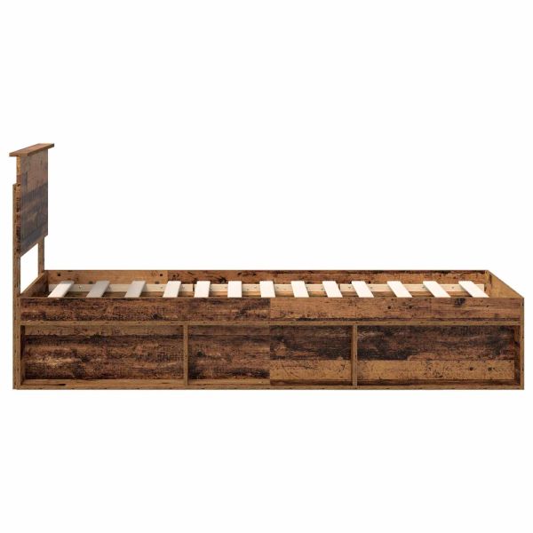 Рамка за легло Старо дърво 75 x 190 cm Солидно борово дърво