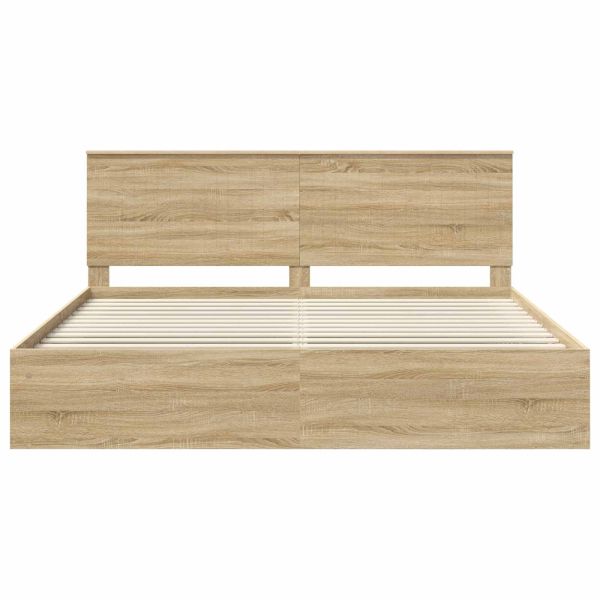 Рамка за легло Сонома 200 x 200 cm Солидно борово дърво