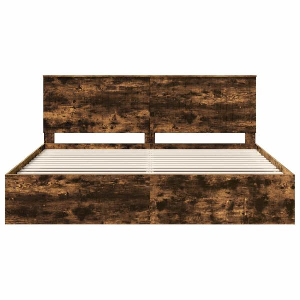 Рамка за легло Димян дъб 200 x 200 cm Солидно борово дърво