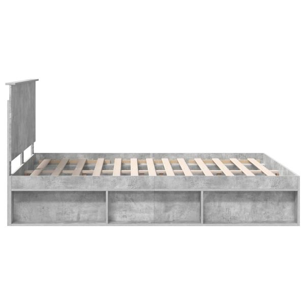 Рамка за легло Бетоново сиво 150 x 200 cm Солидно борово дърво