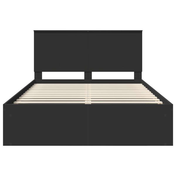 Рамка за легло Черно 135 x 190 cm Солидно борово дърво