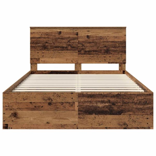 Рамка за легло Старо дърво 135 x 190 cm Солидно борово дърво