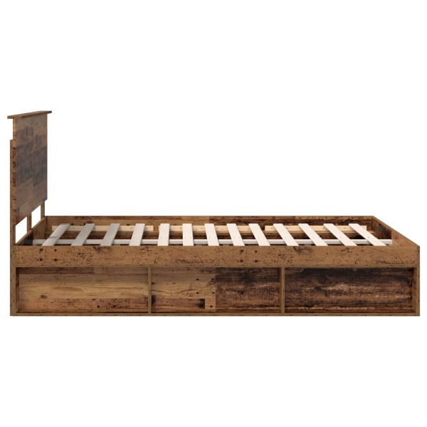 Рамка за легло Старо дърво 135 x 190 cm Солидно борово дърво