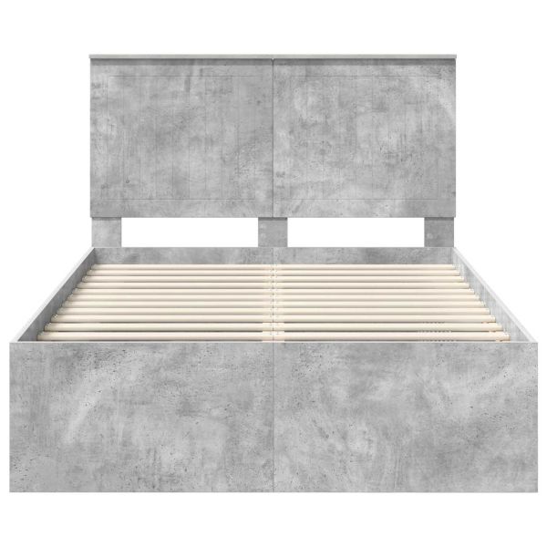Рамка за легло Бетон 120 x 200 cm Солидно борово дърво