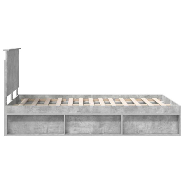 Рамка за легло Бетон 120 x 190 cm Солидно борово дърво