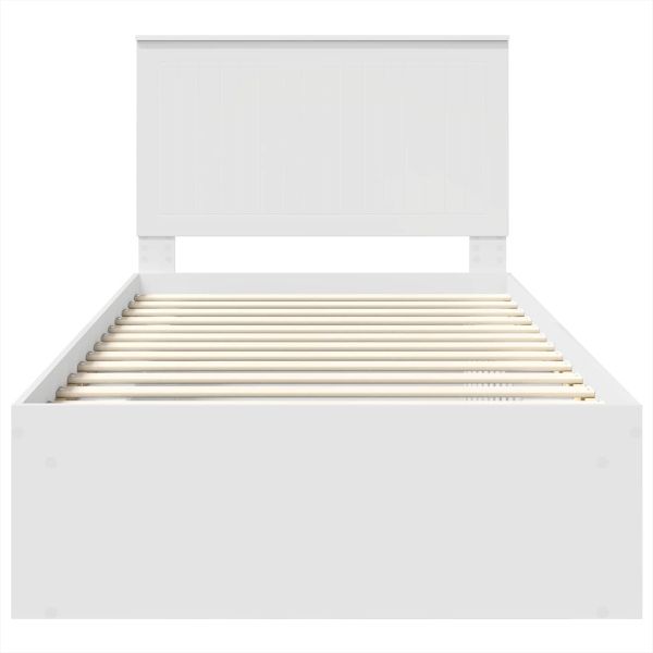 Рамка за легло с таблото Бяло 100 x 200 cm Солидно борово дърво
