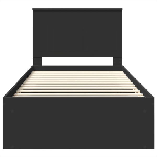 Рамка за легло Черно 100 x 200 cm Солидно борово дърво