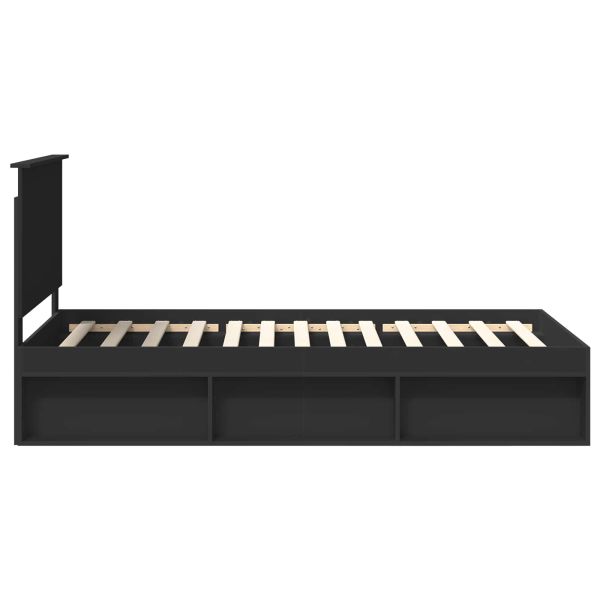 Рамка за легло Черно 100 x 200 cm Солидно борово дърво