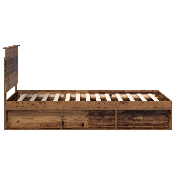 Рамка за легло Старо дърво 100 x 200 cm Солидно борово дърво