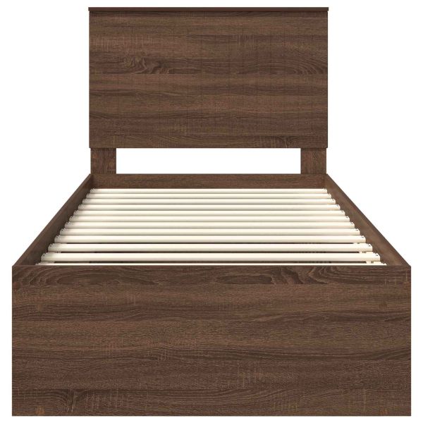 Рамка за легло Кафяв дъб 90 x 200 cm Солидно борово дърво