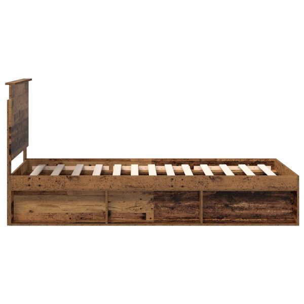 Рамка за легло Старо дърво 90 x 200 cm Солидно борово дърво