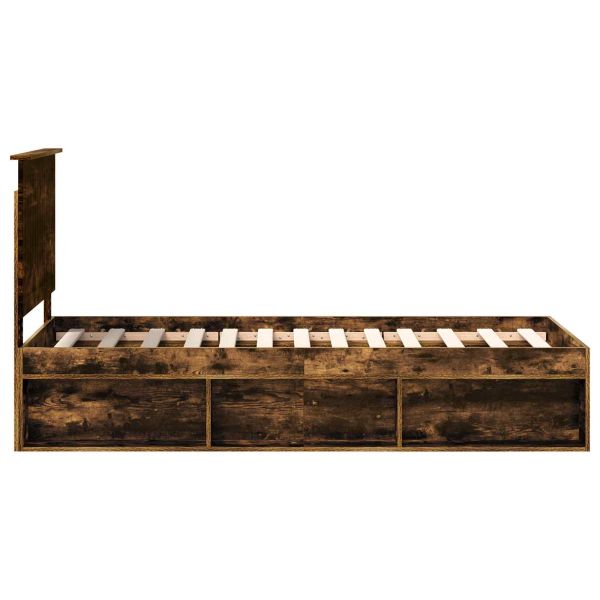 Рамка за легло Димян дъб 75 x 190 cm Солидно борово дърво