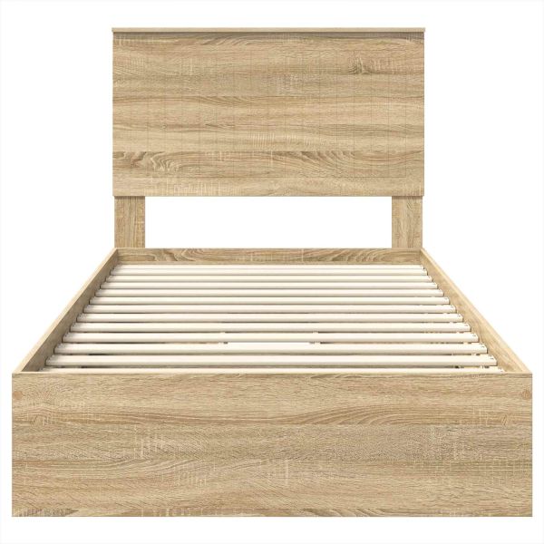 Легло с място за съхранение с таблото Сонома дъб 100 x 200 cm