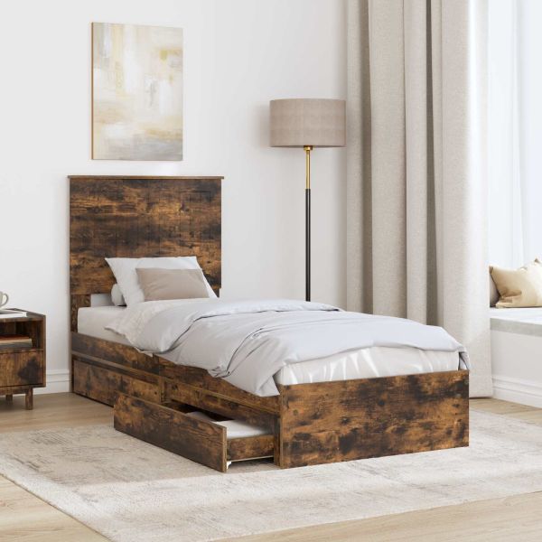 Легло с място за съхранение с таблото Димян дъб 75 x 190 cm