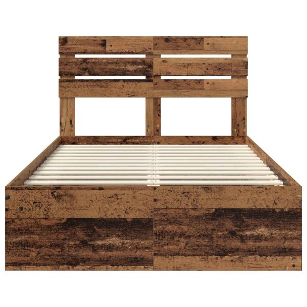 Рамка за легло Старо дърво 135 x 190 cm Солидно борово дърво