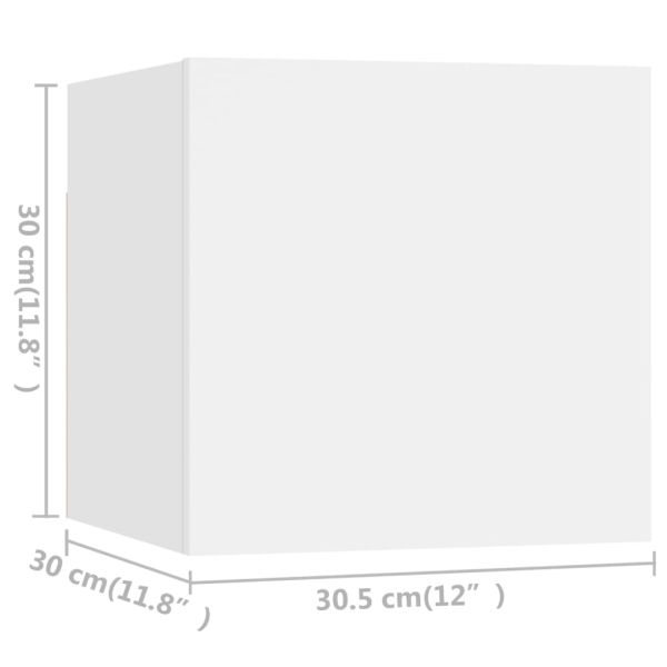 Комплект ТВ шкафове от 6 части, бял, инженерно дърво