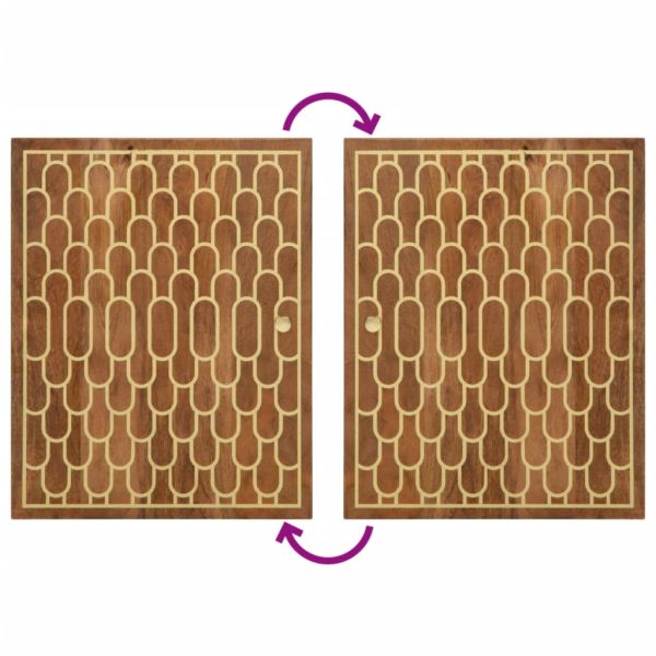 Комплект мебели за баня, 4 части, масивна мангова дървесина