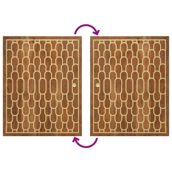 Комплект мебели за баня, 5 части, масивна мангова дървесина