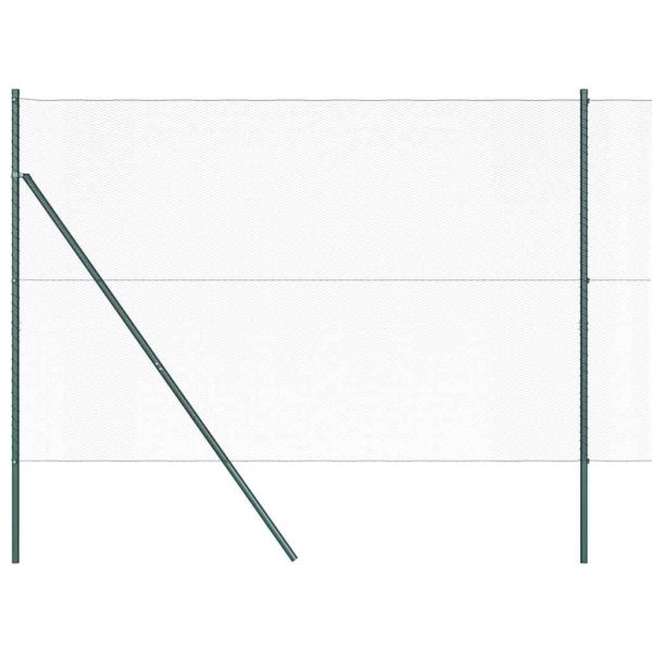 Оградa с колчета Зелен 1.5 x 25 m Покрит със PVC стомана