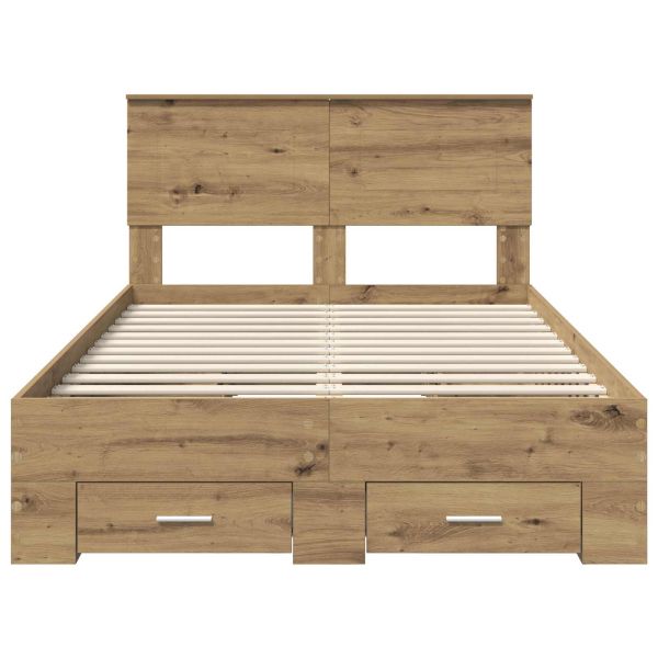 Рамка за легло с таблото Дъб 120 x 190 cm Инженерно дърво