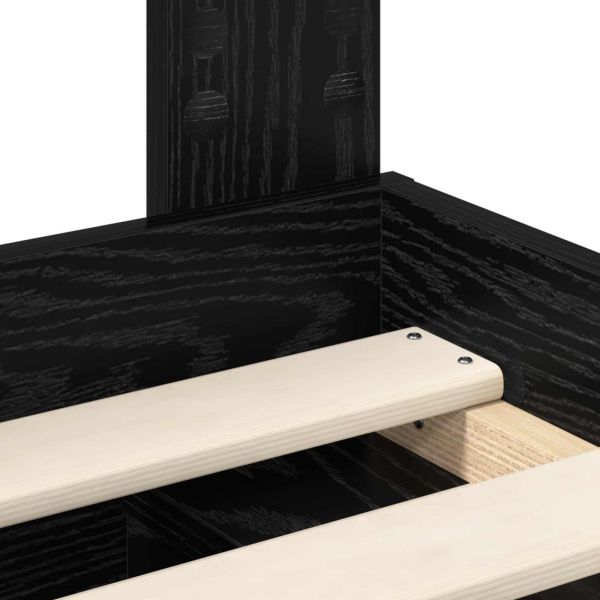 Рамка за легло Черно 140 x 190 cm Солидно борово дърво