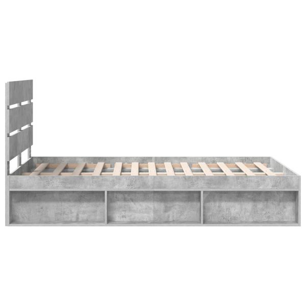 Рамка за легло Бетон 120 x 200 cm Солидно борово дърво