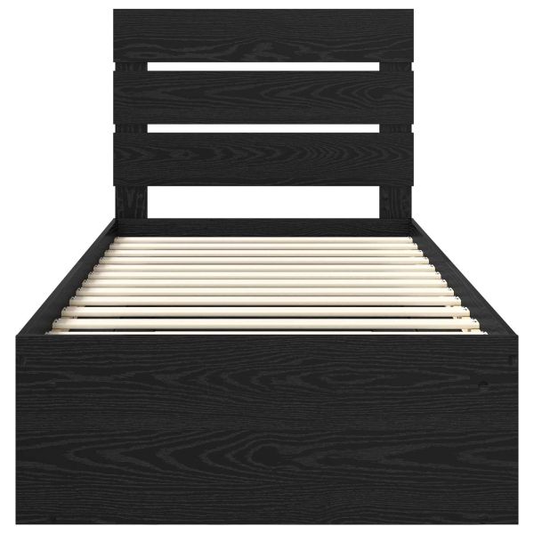 Рамка за легло с таблото Черно 90 x 200 cm Солидно борово дърво