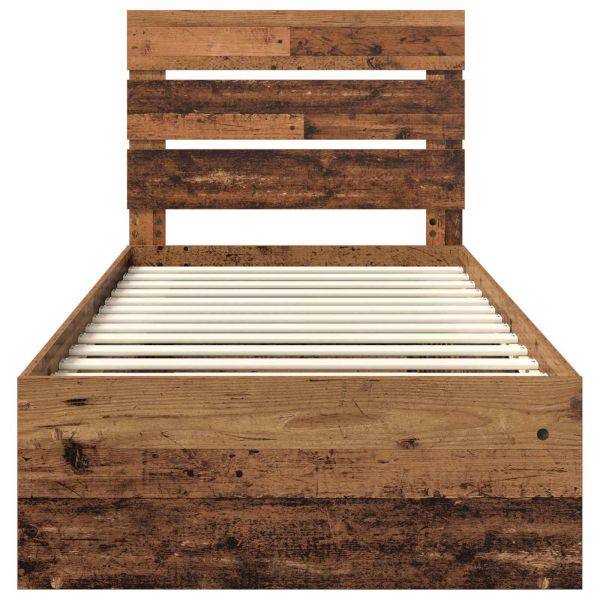 Рамка за легло Старо дърво 90 x 200 cm Солидно борово дърво