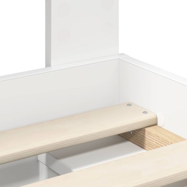 Рамка за легло с таблото Бяло 75 x 190 cm Солидно борово дърво