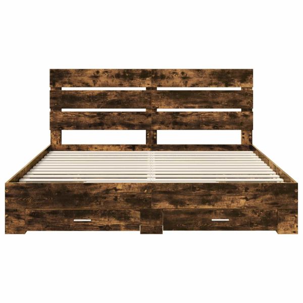 Рамка за легло с таблото Димян дъб 180 x 200 cm Инженерно дърво