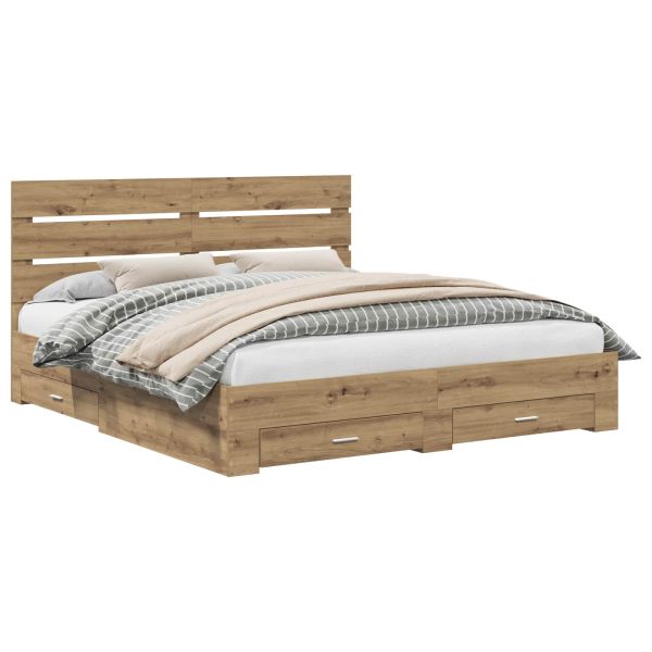 Рамка за легло с чекмедже Дъб 180 x 200 cm Инженерно дърво