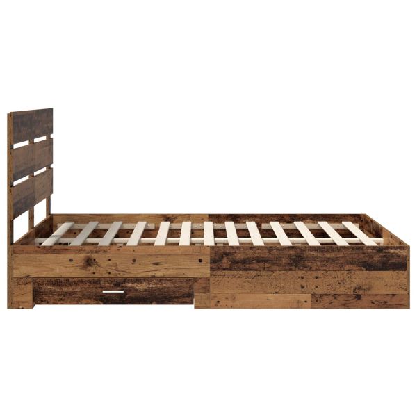 Рамка за легло Старо дърво 140 x 190 cm Инженерно дърво