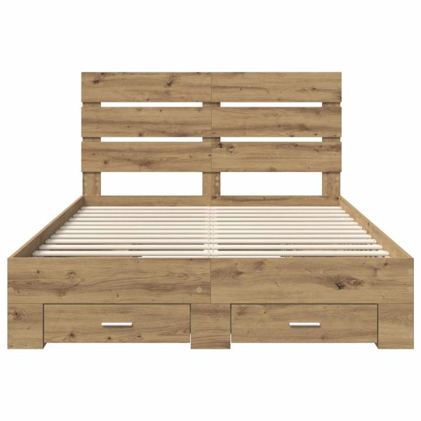 Рамка за легло с чекмедже Дъб 140 x 190 cm Инженерно дърво