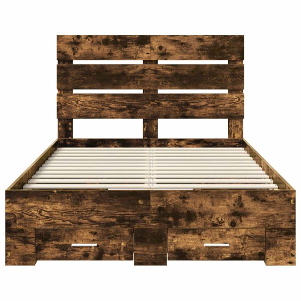 Рамка за легло с таблото Димян дъб 135 x 190 cm Инженерно дърво