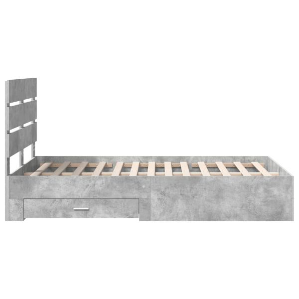 Рамка за легло Циментено сиво 120 x 200 cm Инженерно дърво