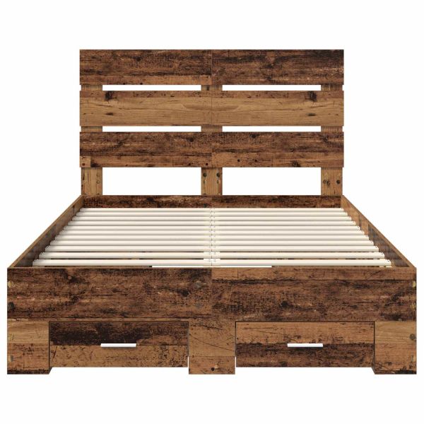 Рамка за легло Старо дърво 120 x 190 cm Инженерно дърво