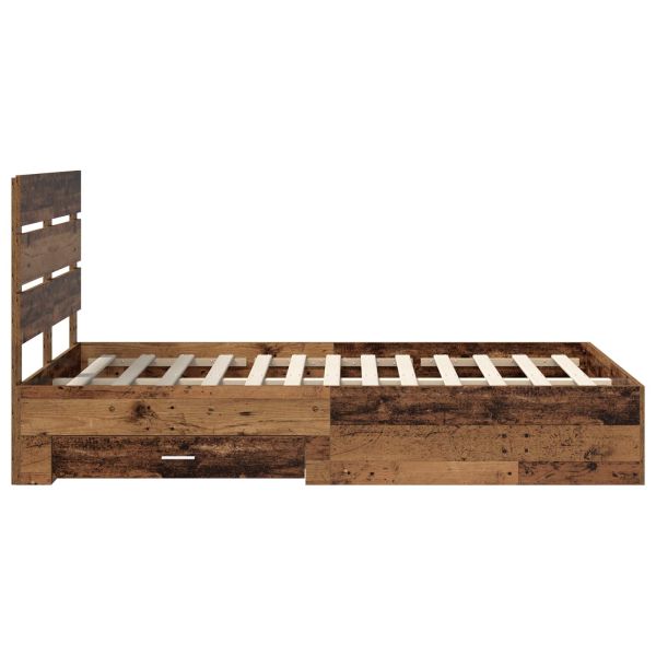 Рамка за легло Старо дърво 120 x 190 cm Инженерно дърво