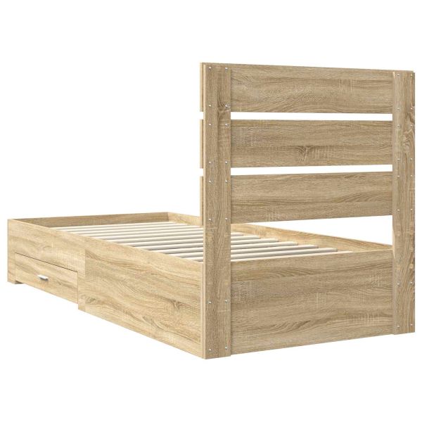 Рамка за легло с таблото Сонома дъб 90 x 200 cm Инженерно дърво