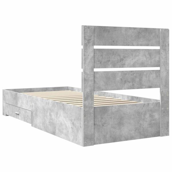 Рамка за легло Циментено сиво 90 x 190 cm Инженерно дърво
