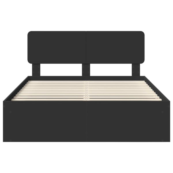 Рамка за легло Черно 150 x 200 cm Солидно борово дърво