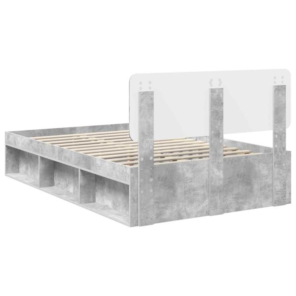 Рамка за легло Бетон 120 x 190 cm Солидно борово дърво