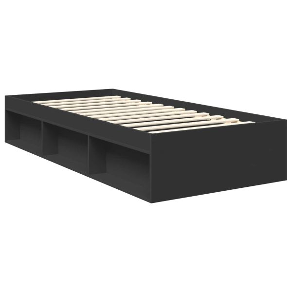 Рамка за легло с таблото Черно 90 x 200 cm Солидно борово дърво