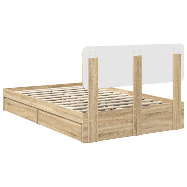 Легло с място за съхранение с таблото Сонома дъб 120 x 200 cm