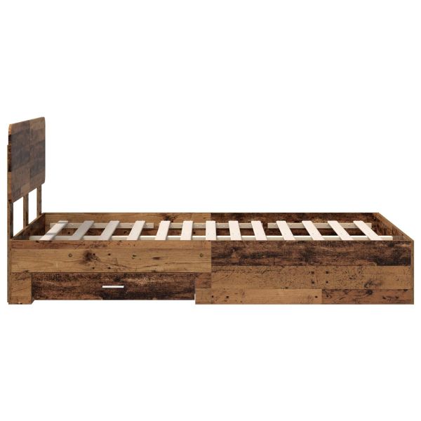 Рамка за легло Старо дърво 120 x 190 cm Инженерно дърво