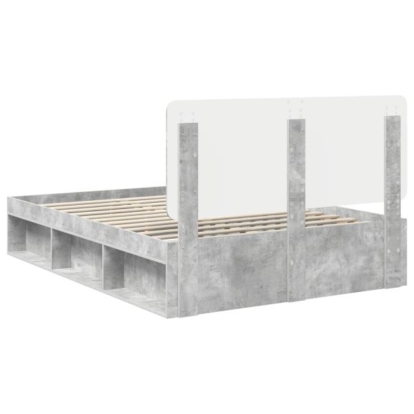 Рамка за легло Бетон 160 x 200 cm Солидно борово дърво