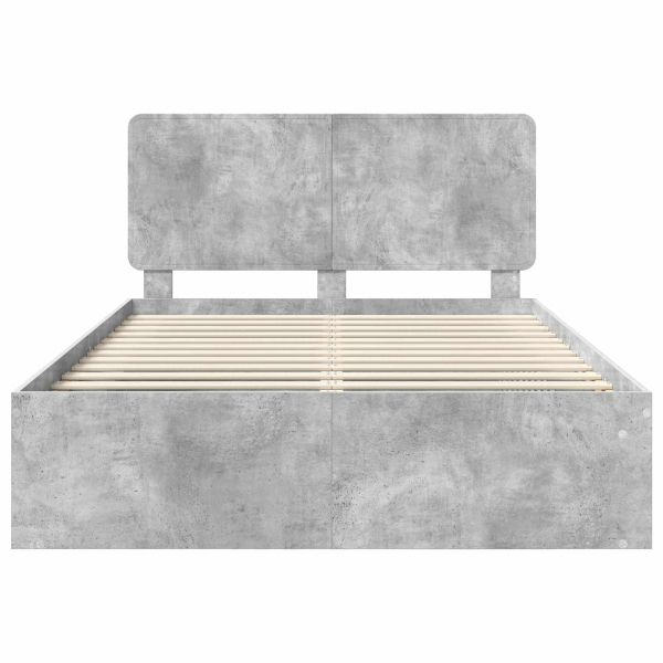 Рамка за легло Бетоново сиво 150 x 200 cm Солидно борово дърво